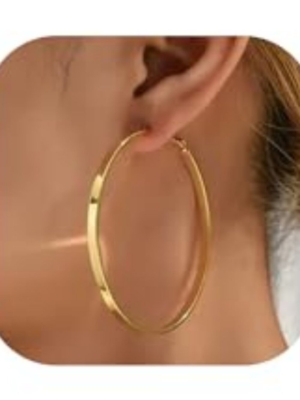3mm/4mm/5mm Large Big Gold Hoop Earrings for Women Non Tarnish